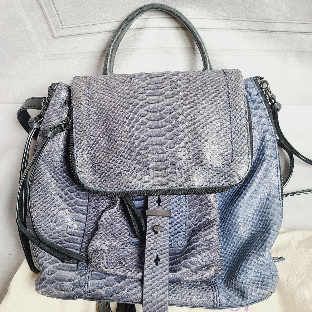 Botkier Warren Python Print Leather Backpack - Picture 2 of 10
